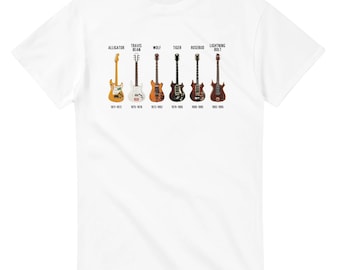 Historia de la guitarra de Jerry Garcia - Grateful Dead - Camiseta unisex de cuello redondo de tejido grueso / Gildan® 5000