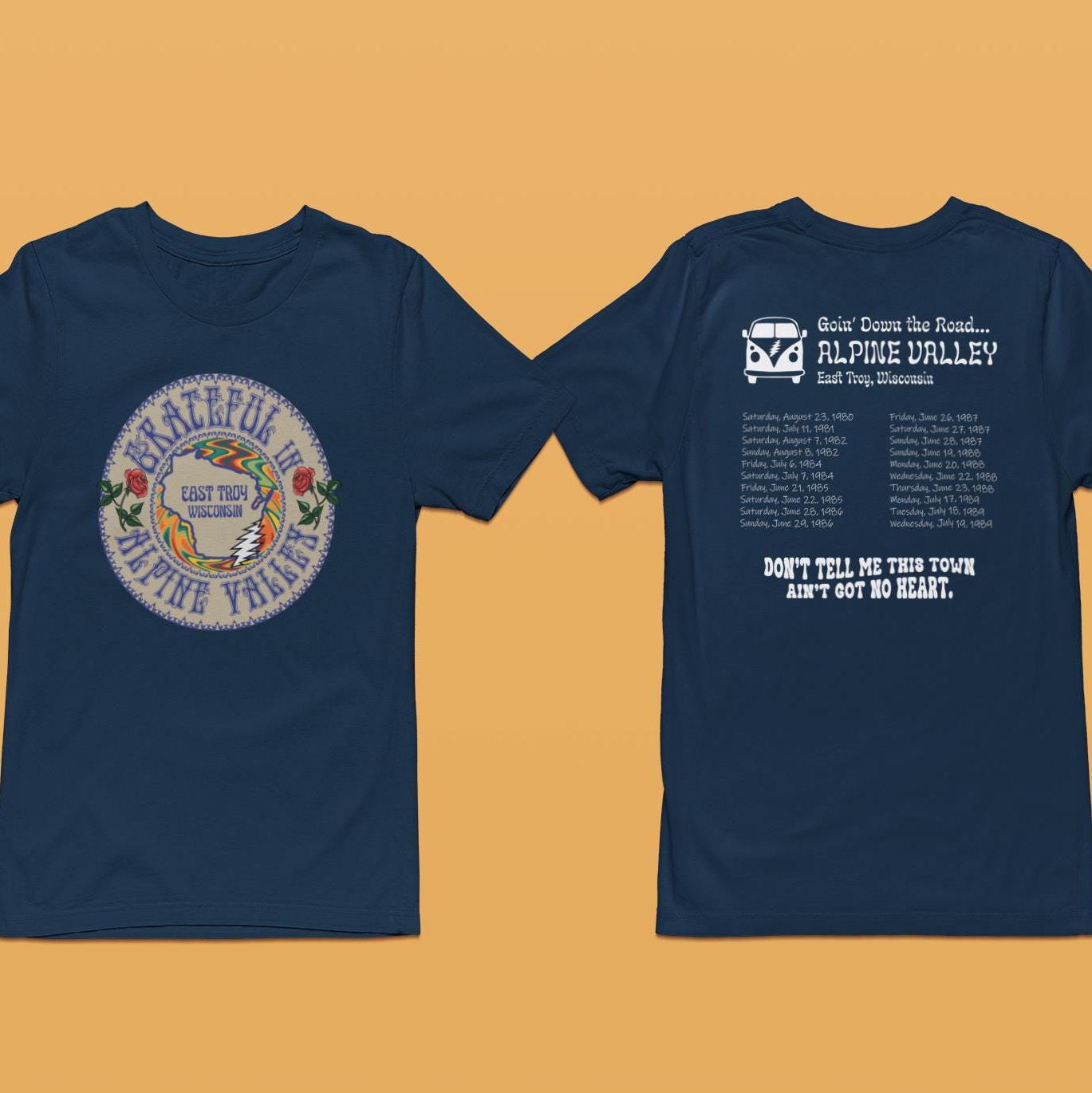 Alpine Valley, WI (2-sided) - the Dead Concert History Shirt