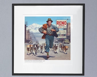 Friend of the Devil - Grateful Dead AI Gaphic Song Interpretation - UNFRAMED Classic Matte Paper Poster