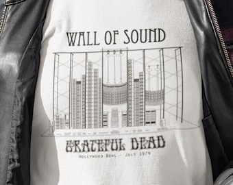 Camiseta unisex de cuello redondo de peso pesado de Grateful Dead Wall of Sound
