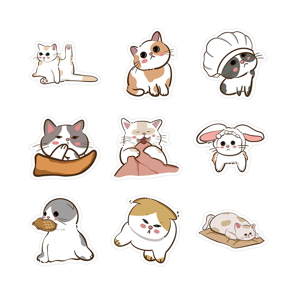10/30/60PCS Cute Cat Stickers Pack | Kawaii Cartoon Cat Stickers for ...