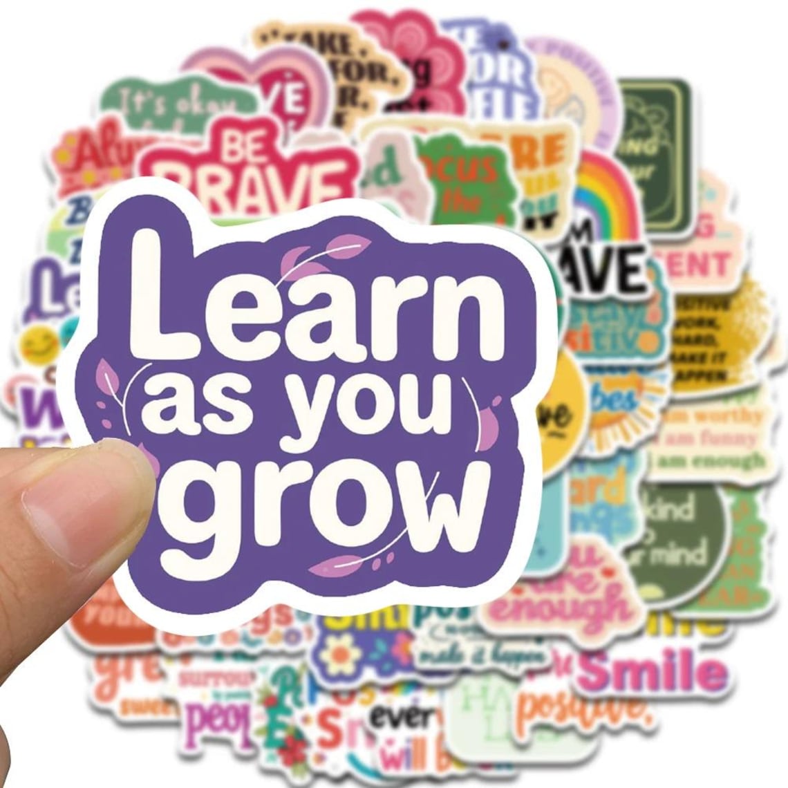 50pcs Colorful Motivational Quote Stickers Pack – Positive Affirmation ...