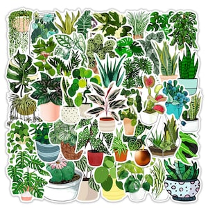 10/30/50 stks groene plant sticker | Botanische vinylsticker voor laptops, tijdschriften, planner, notitieboekje, ambacht | Cartoonstickers in Esthetische stijl