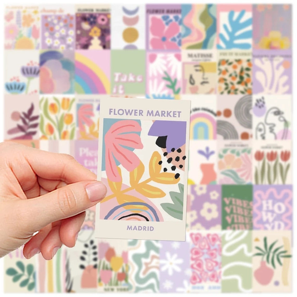 Pastel Sticker Set 10/50 PCS Danish Pastel Sticker Set | Aesthetic Pastel Design for ...