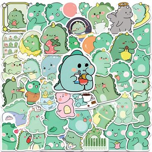 10/30/50CS Bezaubernder Chibi Dinosaurier Aufkleber | Kawaii Dino-Vinyl-Aufkleber | Süße Dino Art für Planer | Geschenk für Kinder