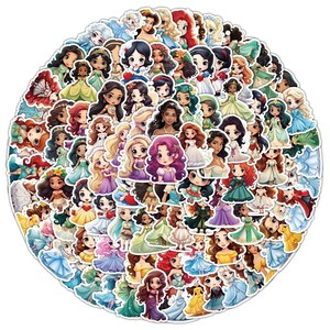 10/30/50/100PCS Chibi Disney Princess Sticker - Linda princesa Jasmine, Bella, Cenicienta, Ariel, Rapunzel, Blancanieves, Elsa, Anna Pegatinas