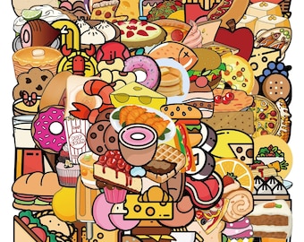 100pcs Cute Mini Food Sticker - Adorable and Colorful Vinyl Decals for Planners, Laptops, and Journals