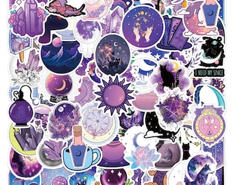 10/50/100 Stück Magic Moon Stickers | Witchy Ästhetische Aufkleber für Laptop, Tagebuch, Scrapbook, Planer, Dekoration, Basteln und Journal