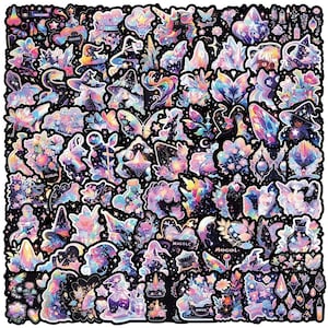 Colección de 10/50/100 pegatinas con temática de galaxia mágica/calcomanía minimalista con temática de brujas para computadora portátil, diario, álbum de recortes, planificador
