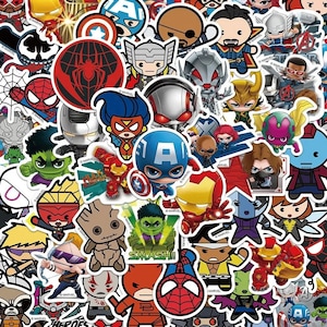 10/30 / 50stk gemischte Marvel The Avengers Chibi Cartoon-Aufkleber | Eisenmann | Kapitän Amerika | Spinnenmann | Guardian of the Galaxy Aufkleber |
