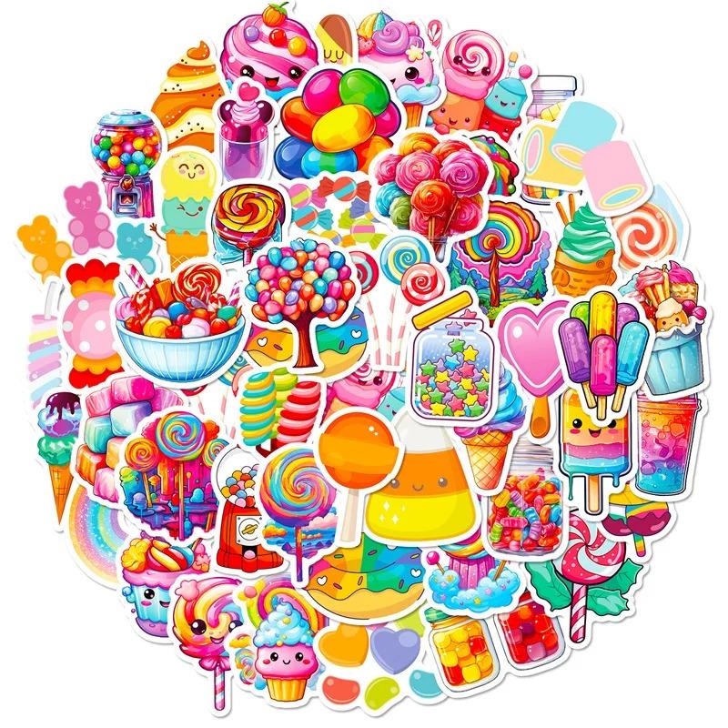 10/30/50pcs Sweet Candy Sticker - Colorful and Fun Sweet Treat Decal ...