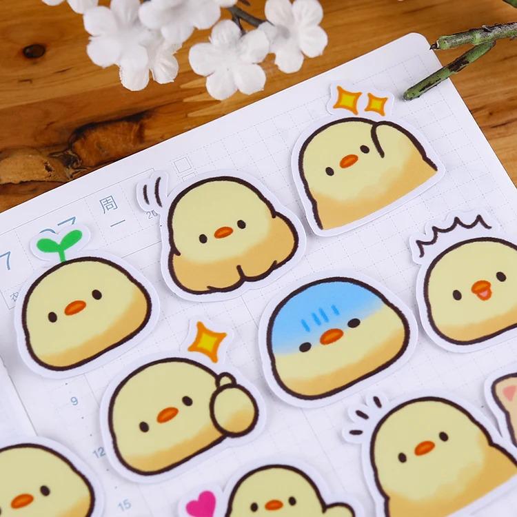 40 PCS 2.3x3cm Cute Yellow Baby Chicks and Friends Sticker Set ...