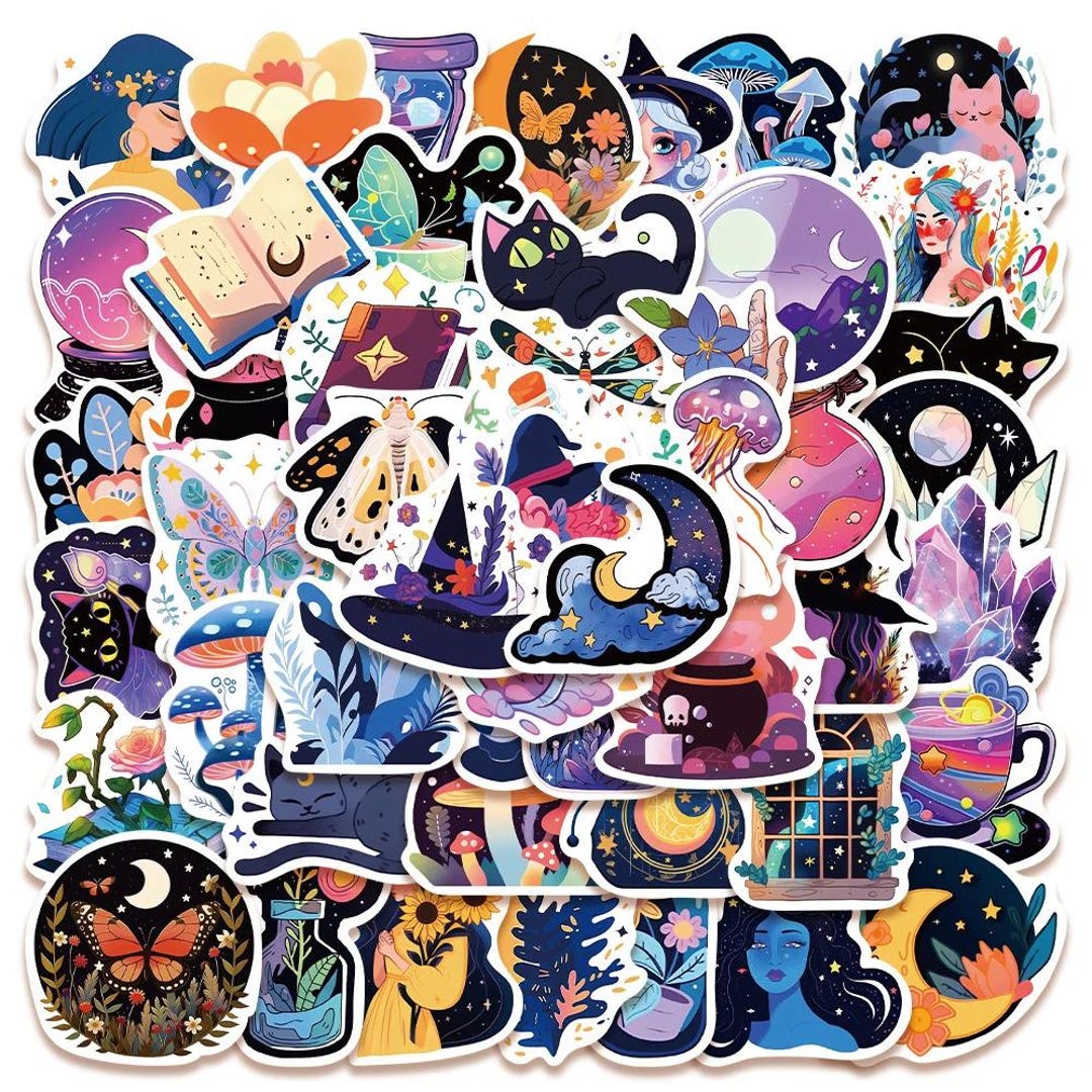 10/30/50pcs Whimsical Celestial and Witchy Sticker Set – Mystical Moon ...