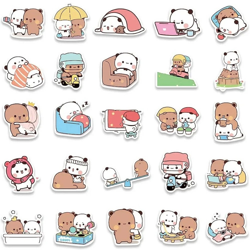Dudule Sticker 50 PCS Adorable Bubu and Dudu Sticker | Cute Cartoon Bubu and Dudu ...