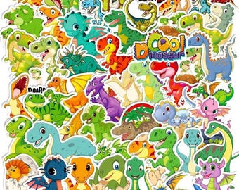 10/30/50PCS Cute Dinosaur Stickers Pack – Fun Dino-Themed Stickers for Kids, Journals, Scrapbooks, Planner, and Crafts | Gift for Kids