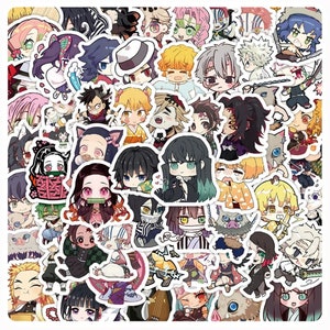 10/30/50PCS Chibi Demon Slayer pegatina / linda calcomanía de anime / pegatinas de Tanjiro, Nezuko, Zenitsu e Inosuke / regalo para niños