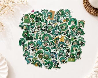 Adesivos Chibi da Hatsune Miku – Decalques de Vinil para Laptops, Cadernos e Agendas (50 unidades)