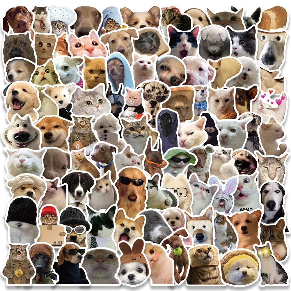 10/50/100pcs Cute Animal Dogs and Cats Meme Stickers | Funny Animal ...