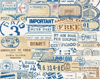 10/50/100 PCS vintage cachet de la poste et autocollants avion | Stickers éphémères de voyage rétro pour scrapbooking, journal, carnet de notes, décoration et agenda