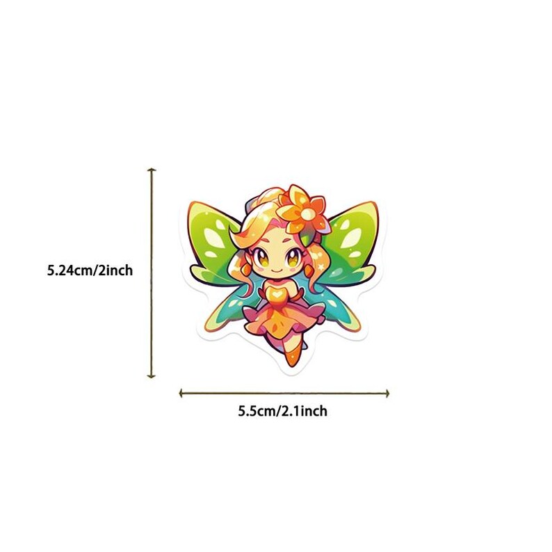 10/30/50PCS Colorful Fairy Garden Sticker Set | Flower Fairy Vinyl ...