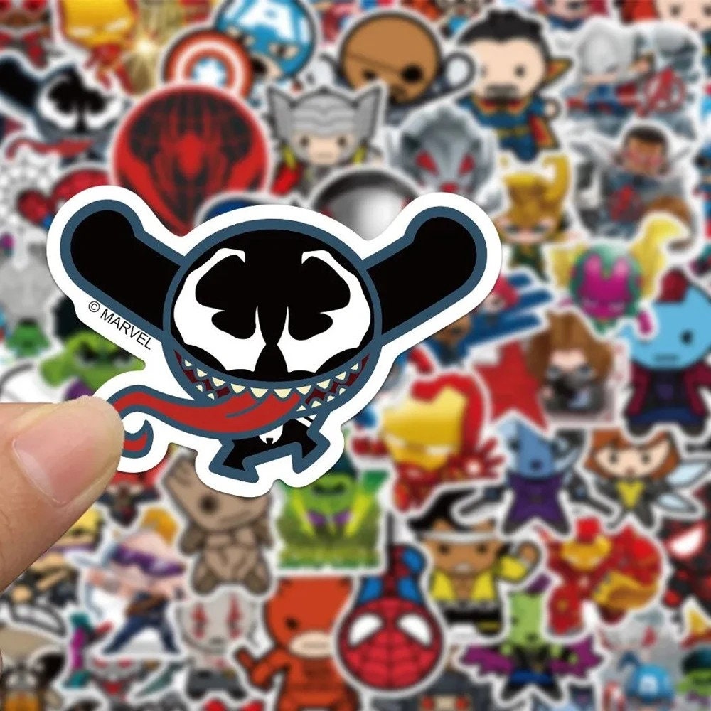 10/30/50PCS Mixed Marvel the Avengers Chibi Cartoon Stickers
