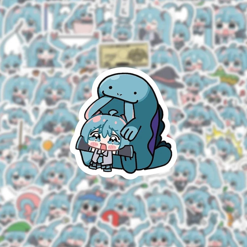 100 pegatinas de Hatsune Miku Chibi - Vinilo para portátiles, cuadernos, álbumes de recortes, diarios, agendas y teléfonos - Regalo para niños imagen 9