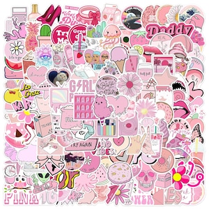 Set di adesivi a tema rosa da 10/50/100/15O PC, adesivi decorativi carini, journaling e scrapbooking, regalo perfetto / adesivi VSCO rosa