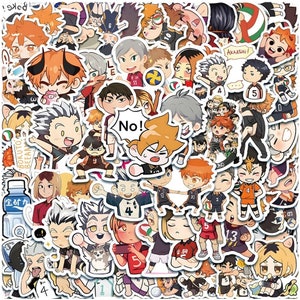 30/10/60 PIEZAS Haikyuu!! Pegatinas de dibujos animados de anime / Pegatina Chibi Haikyuu / Calcomanías lindas de anime de voleibol / Pegatina Haikyuu Fan Art