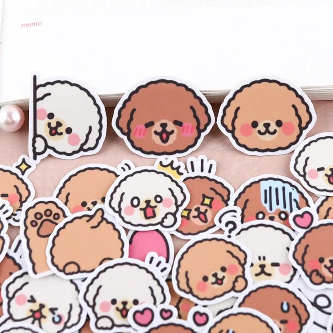 40 PCS 2.5x3.1cm Cute Fluffy Puppy Sticker -adorable Dog Sticker Pack ...