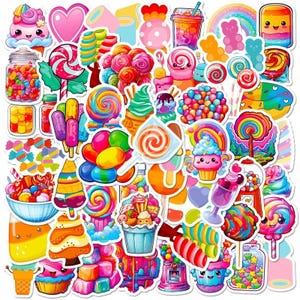 10/30/50 stks Sweet Candy Sticker - kleurrijke en leuke sticker met zoete traktatie | Stickers voor laptop, dagboek, bidon en plakboek