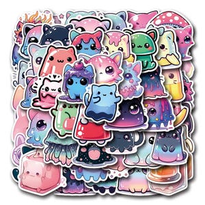 10/30/50 STÜCK Entzückende Kawaii Katzen-Aufkleber - Niedliche Katzen-Aufkleber für Planer, Scrapbooks, Laptop und zum Basteln | Geschenk für Kinder