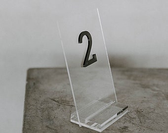 Acrylic 3D Table Number Wedding, Transparent, 3D Printing, Minimal, Clean