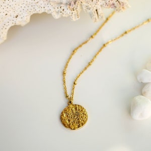Gold plated Sun Necklace, Gold sun necklace, Sun pendant, Boho sun necklace, Sunshine necklace, celestial jewelry, boho nature jewelry