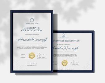 Bundle of 8 Simple and Classic Certificate of Completion Templates Editable in Canva, Landscape and Portrait, Instant Download, Printable