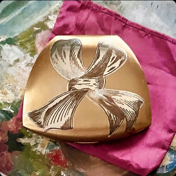 Unique Elgin American Festive Bow Silver and Gold… - image 1