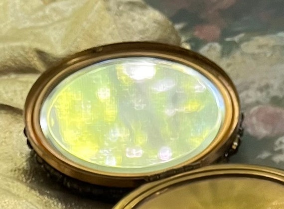 Brilliant Amber Crystal Encrusted Powder Compact … - image 6