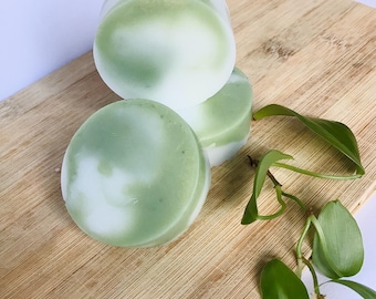 Handmade Round Soap Bars | Organic Shea Butter + Cucumber Melon | Cucumelon