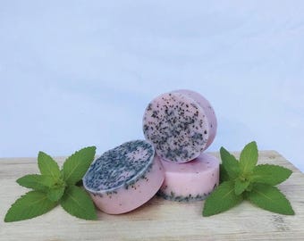 Handmade Round Soap Bars | Organic Shea Butter + Peppermint | Mintkey