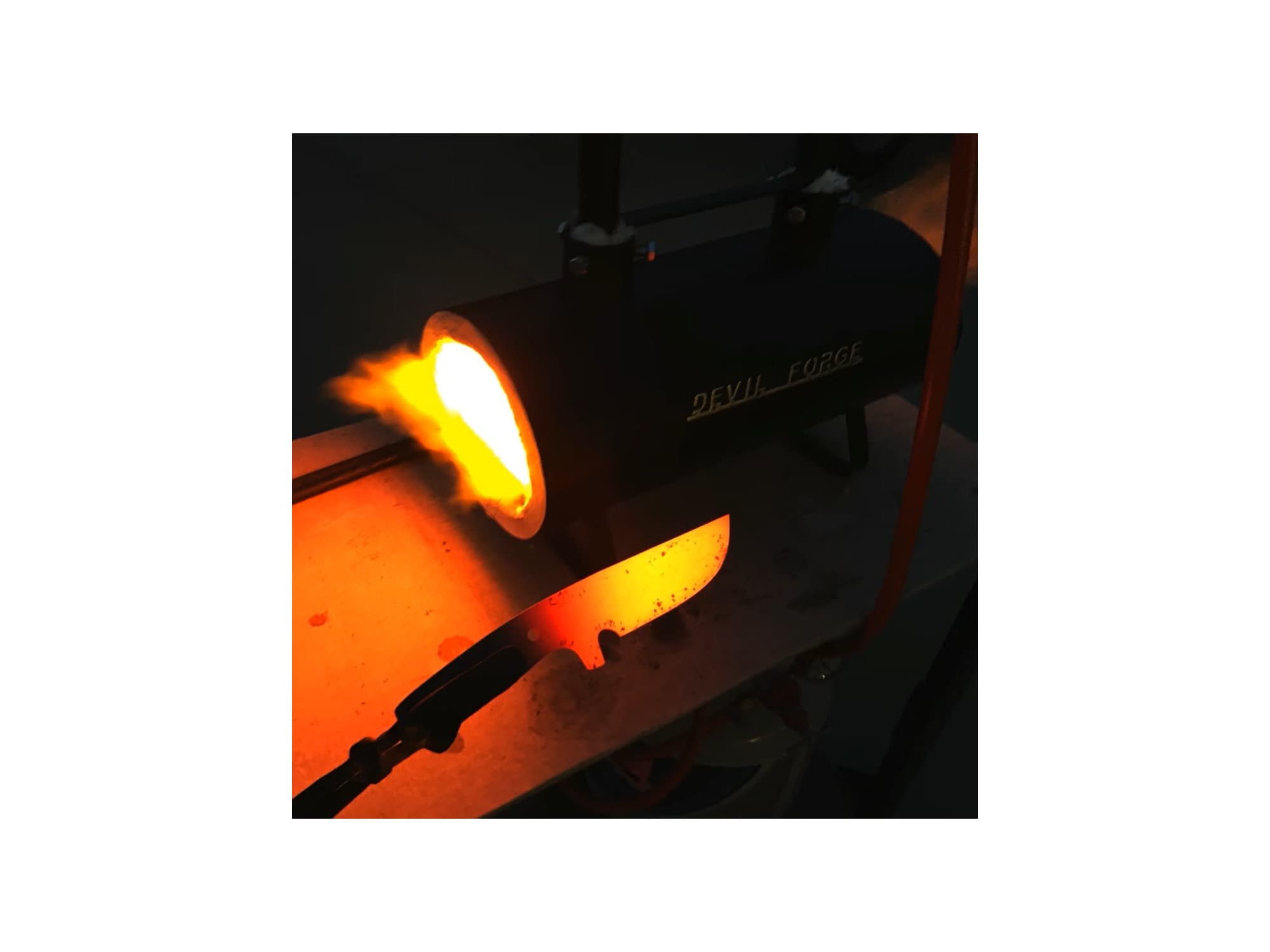 DEVIL-FORGE Gas Burner DFC (180.000 BTU), gas ball valve, air choke,  Propane Forge Furnace Foundry Raku Kiln Blacksmith Farrier Knife
