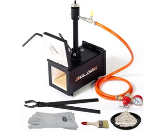 DFPROF1+2D (Devil-Forge) - EU Gas Propane Forge Farrier Burner for Blacksmiths, Knifemakers (Beginners and Professionals) +Tongs