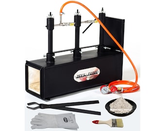 DFPROF3+1D (Devil-Forge) - EU Gas Propane Forge Farrier Burner for Blacksmiths, Knifemakers (Beginners and Professionals) +Tongs