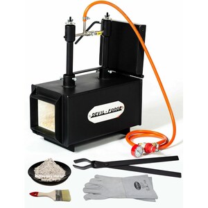 DFPROF2+1D/2" (Devil-Forge) - AU Gas Propane Forge Farrier Burner for Blacksmiths, Knifemakers (Beginners and Professionals) +Tongs