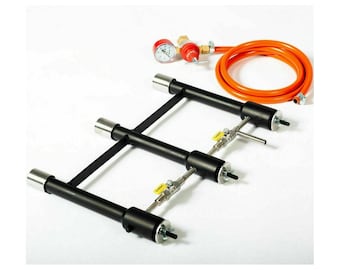 3 Connected DFP (DEVIL-FORGE) Gas Propane Burner (240,000 btu) Forge Furnace Foundry Farrier for Blacksmiths, Knifemakers