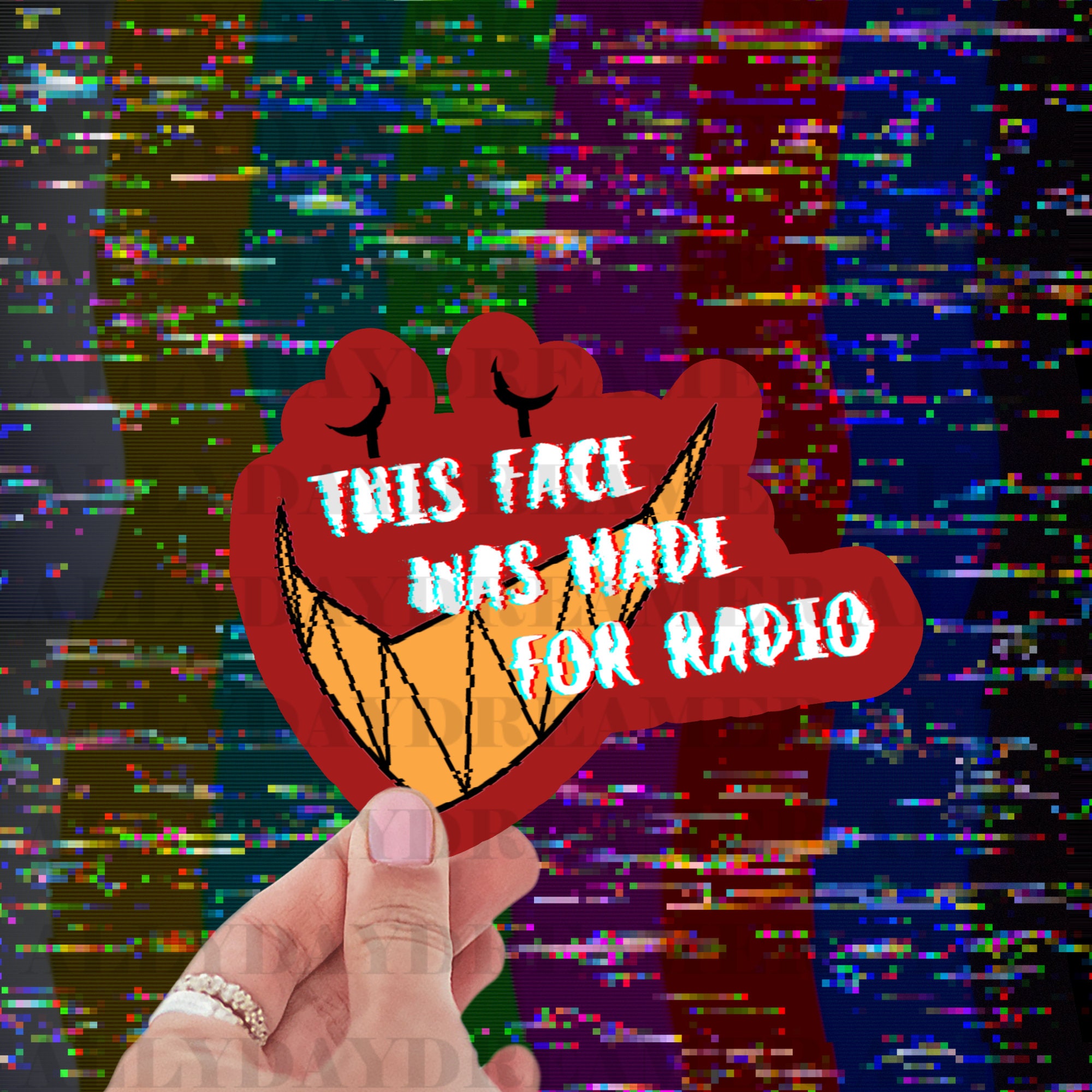 This Face Was Made For Radio Sticker | Trending Sticker, Cute Decal, Aesthetic Stickers, Funny Sticker, Water Bottle Sticker