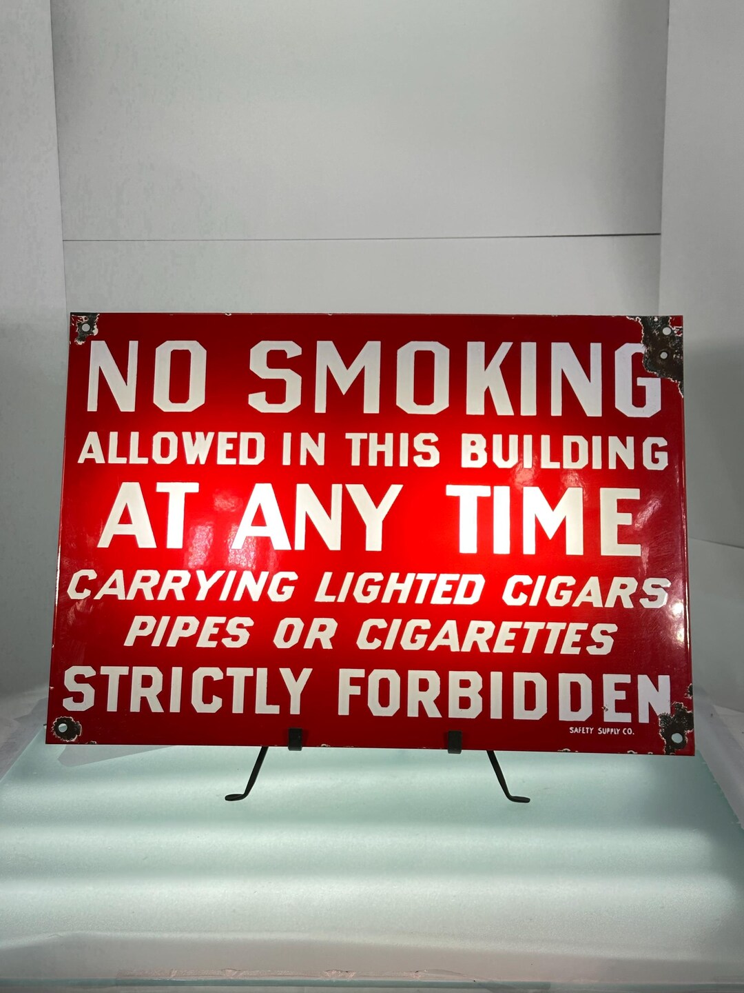 Vintage Porcelain Enamel “ No Smoking” Sign - Etsy