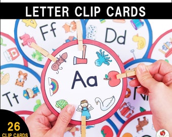 Beginning Sounds Alphabet Clip Cards | Letter of the Week | Alphabet Curriculum | Preschool Printable | | Kindergarten Activity | Homeschool