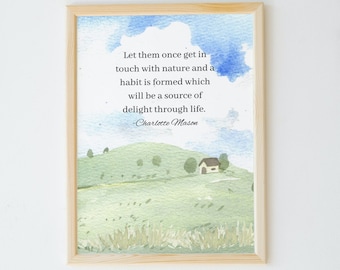 Nature Habit Charlotte Mason Quote Homeschooling Digital Printable Art | Education | Homeschool | Philosophy of Education | DIGITAL FILE