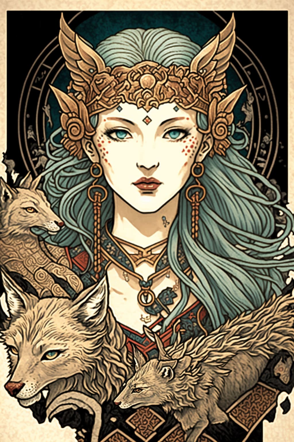 Norse Goddess Freya Ukiyo-e Japanese Styled Painted Graphics - Etsy