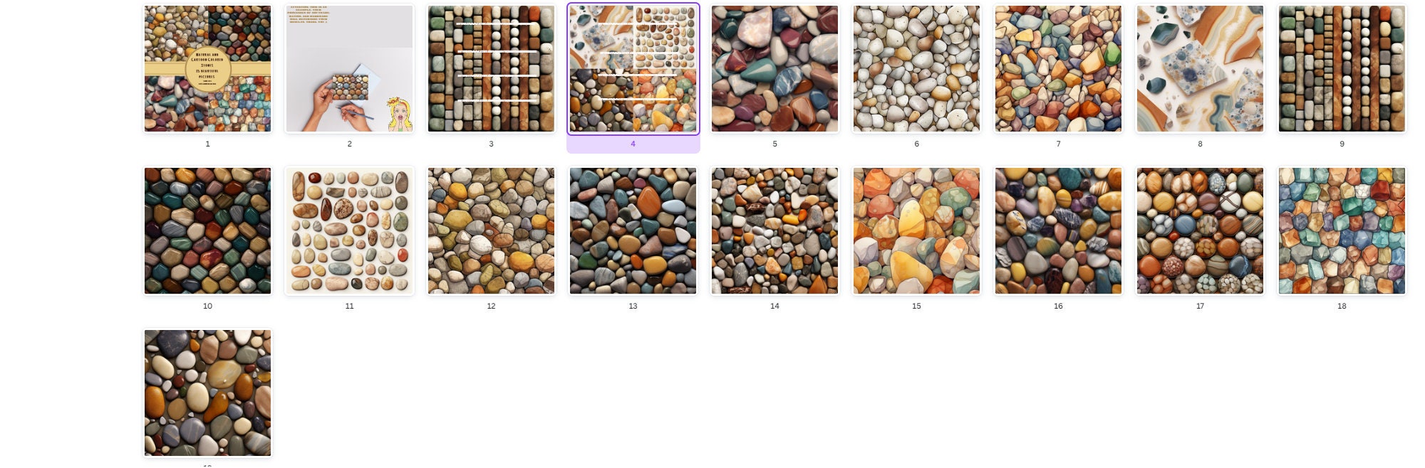 Natural and Cartoon Colored Stone Digital Digital Download for Card ...