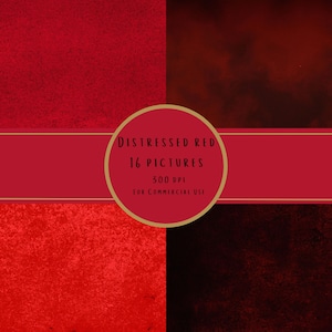 DISTRESSED Red GRUNGE & Textures BACKGROUND for Digital Creations, Instant Download Printable Papers Pack
